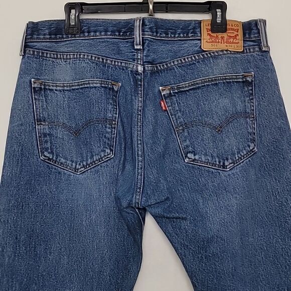 Levi's 501 Button Fly Straight Leg Jeans Size 36 x 30 - Picture 5 of 9